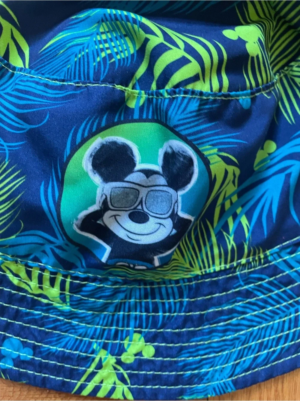 Disney Blue & Green Mickey Mouse Toddler Swim Bucket Hat